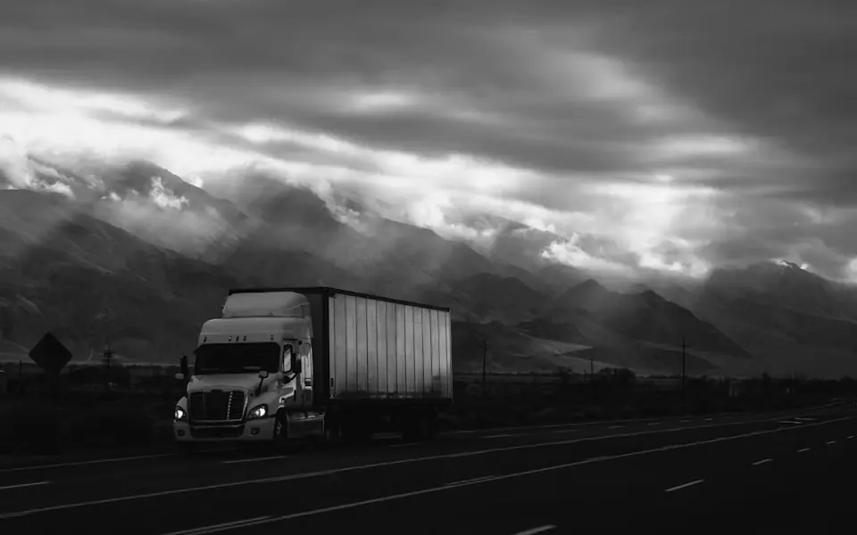 American dry van semi-truck for freight shipping
